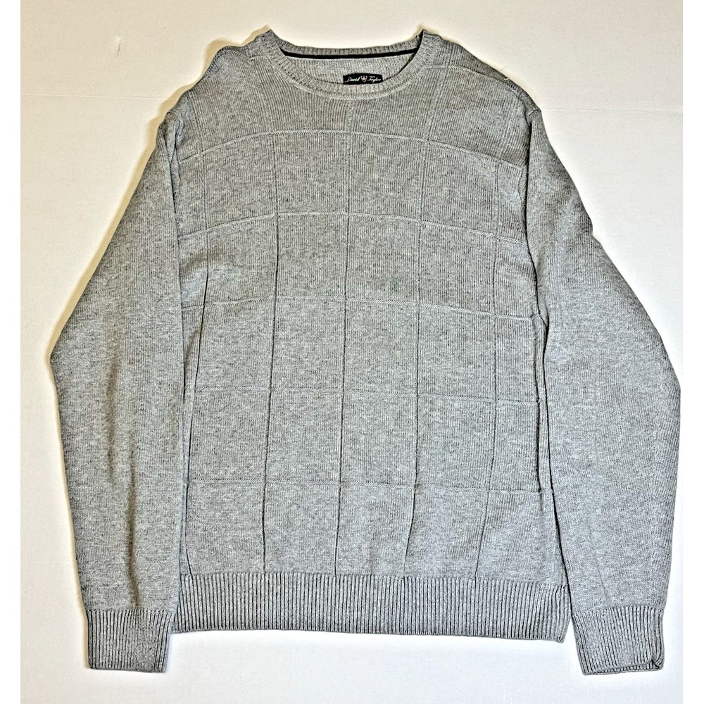 David Taylor Mens Pull Over Sweater Size XL Gray Long Sleeve Fall Preppy Layer
